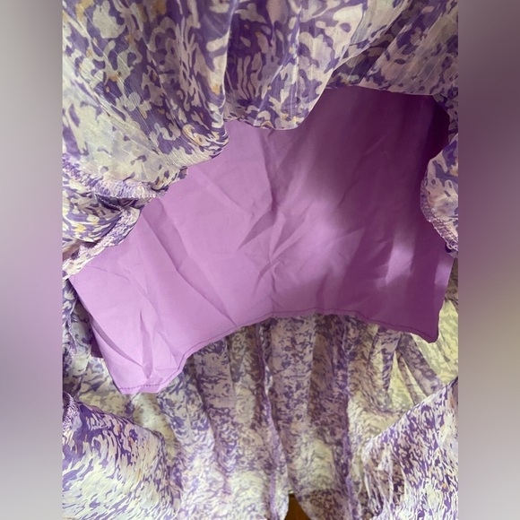 Jardin Vue Organza Purple Ruffle Dress NWT Sz M - Picture 8 of 14